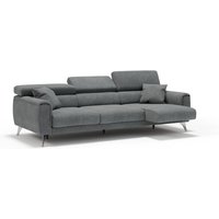 Caravaggio Sofa mit 3 unabhängigen ausziehbaren Sitzen und verstellbaren Kopfstützen aus wasserfestem Stoff T02 244 cm Grau von DIVANI.STORE