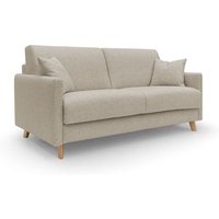 Edgar Schlafsofa aus wasserfestem felis Stoff T03 180 cm (mat. 140x197) beige von DIVANI.STORE