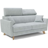 Francy Schlafsofa mit verstellbaren Kopfstützen aus abwaschbarem Stoff T17 160 cm (mat. 120x197) Hellgrun von DIVANI.STORE