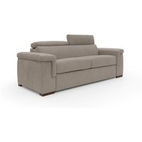 Divani.store - Giunone Schlafsofa mit 18 cm hoher Matratze und verstellbaren Kopfstützen aus wasserfestem Stoff T02 220 cm (mat. 140x297) beige von DIVANI.STORE