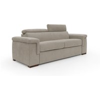 Giunone Schlafsofa mit 18 cm hoher Matratze und verstellbaren Kopfstützen aus wasserfestem Stoff T02 240 cm (mat. 160x297) creme von DIVANI.STORE