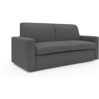 Kansas Schlafsofa mit 20 cm hohen Matratze aus wasserfestem Baumwollmischgewebe T13 192 cm (mat. 140x197) anthrazit von DIVANI.STORE