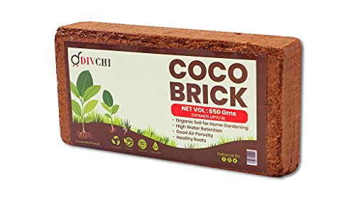 DIVCHI COCO BRICK 650g (8L) | ORGANIC | COCONUT FIBRE | 100% NATURAL | REPTILE FRIENDLY | PLANTING COCO SOIL | PH STABLE GROWING COMPOST I HIGH MOISTURE RETENTION I HEALTHY AERATION von DIVCHI