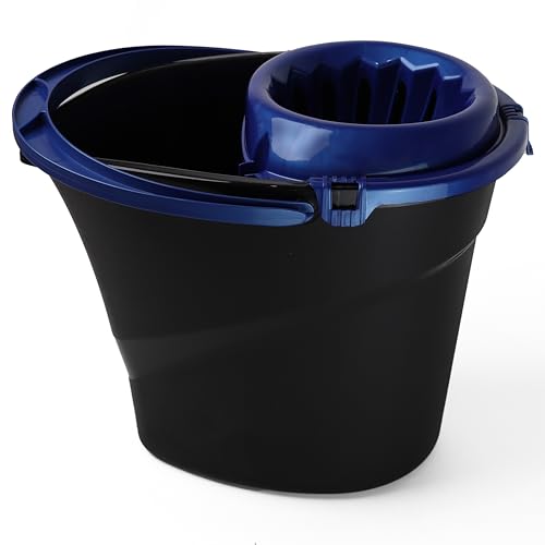 DIVCHI Kunststoff Wischeimer 14 Liter - Große & Kleine Fläche Reinigung Bodenwischer Eimer - Tragegriff, Leicht & Tragbar, Langlebiger Kunststoff (Blau) von DIVCHI