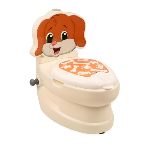 DIVCHI Töpfchentrainingstoilette mit lebensechtem Spülknopf & Sound & Toilettenpapierhalter | leicht zu reinigen | Spritzschutz | rutschfeste Unterseite | Fördert das Töpfchentraining (Hund) von DIVCHI