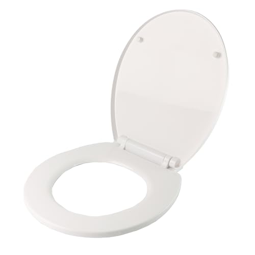 DIVCHI Weißer WC-Sitz mit Absenkautomatik und Schnellverschluss für einfache Reinigung, Toilettensitz mit verstellbaren Scharnieren, Standard-O-Form WC-Sitz von DIVCHI