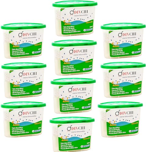 Luftentfeuchter 10 x 500 ml, für den Innenbereich, geeignet für Stoppen von Feuchtigkeit,10er-Pack Luftentfeuchter 10 x 500 ml, für den Innenbereich, geeignet für Stoppen von Feuchtigkeit,10er-Pack von DIVCHI