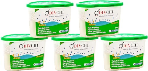 Luftentfeuchter 5 x 500 ml, für den Innenbereich, geeignet für Stoppen von Feuchtigkeit,5er-Pack von DIVCHI