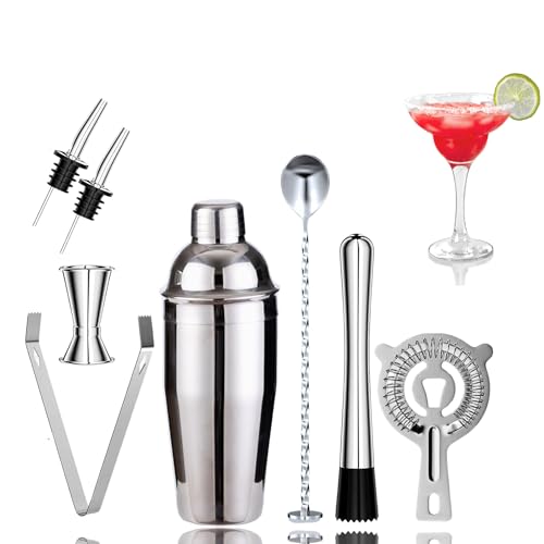 DIVID® Cocktail Set 8 Teilig| Shaker inkl Zubehör| Premium Barkeeper Set für Zuhause| Bar| Party| 750ml Shaker von DIVID