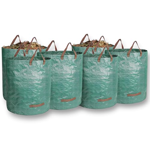 DIVID® Gartensäcke mit Trageschlaufen |Gartensack 6x 272L Set Laubsack Gartenabfallsack - Selbststehend 4 Griffe Stabil Robust & Faltbar - Rasenschnitt für Gartenabfälle Grünschnitt Laubabfall von DIVID