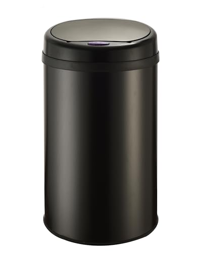 DIVID® Sensor Mülleimer Küche 30, 40 & 50l | Elektrischer Abfallbehälter | Müllbeutel Klemmring | Bewegungserkennung | Automatisch schließender Deckel | Auslaufschutz | Küchenmülleimer (Schwarz, 30L) von DIVID