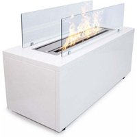 Divina Fire - Bodenstehender Bioethanolkamin für drinnen und draußen caravaggio Weiß L100xT40xH40 cm von DIVINA FIRE
