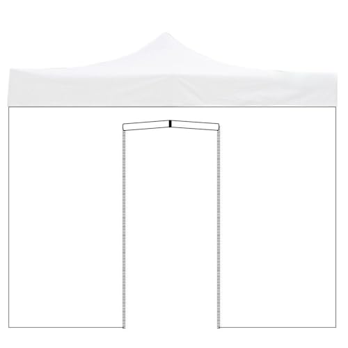 Market-Pro Seitenplane 3 x 2 m, weiß, wasserdicht, mit Tür zum Aufrollen, für Pavillon von DIVINA GARDEN