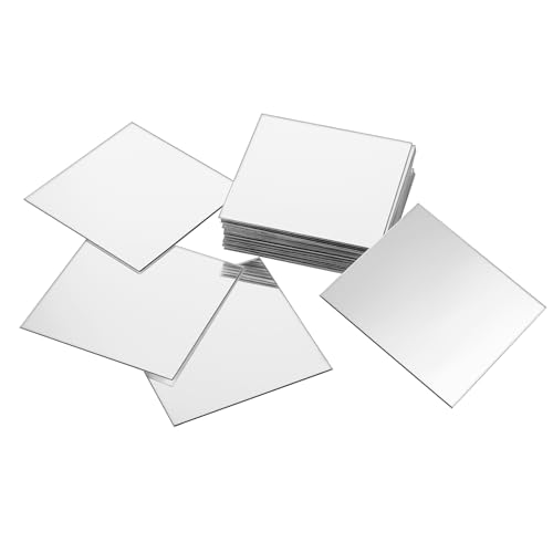 25 Stück Kleine Spiegel 7.5 x 7.5cm Quadrat Selbstklebende Spiegelaufkleber Spiegel Wanddekorations für Wohnzimmer Schlafzimmer TV Sofa Hintergrund Spiegel Aufkleber von DIVINA VITAE