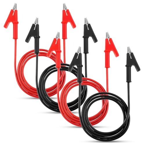 4 Stück 14 Gauge Krokodilklemmen Mit Kabel Silikon Messleitungen, Krokodilklemme Mit Drähten Für Multimeter,15a Dual Endete Krokodil Draht Kabel Mit Isolatoren Clips Für Elektrische Prüfungen (1 M) von DIVINA VITAE