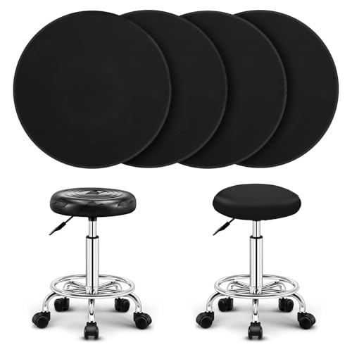 4 Stück Runder Hocker bezug Schwarz Runder Barhocker Bezug 35-45cm Hochelastischer Rund Drehstuhl Hockerbezug Waschbarer Elastischer Stuhlhussen Hockerkissenbezug Stuhlbezug Für Schützen Stühle von DIVINA VITAE