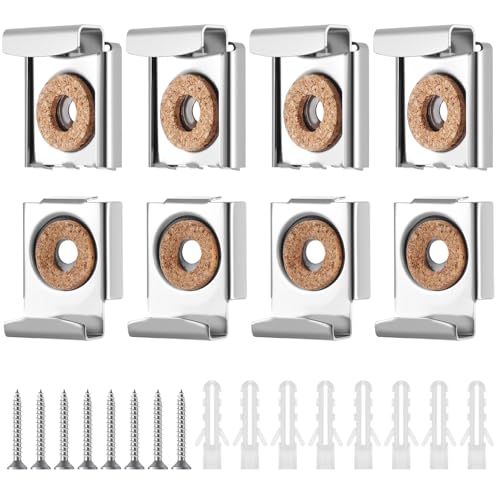 8 Set Spiegelhalterung Wand Spiegelhalter Höhenverstellbare Spiegel Halterung Ungerahmte Federbelastete Spiegelaufhängungen Clip Mit Schrauben Und Spreizdübel Für Schweren Spiegel Glas In Badezimmer von DIVINA VITAE