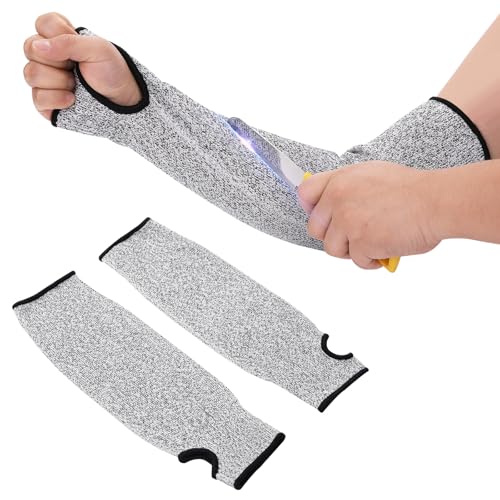 DIVINA VITAE 1 Paar Schnittschutz Ärmel Mit Daumenloch Klasse Schnittfeste Handschuhe Zum Schutz Arme 45cm Armschutzärmel Stufe 5 Sicherheitsschutz Schutz Für Dünne Haut Prellungen Männer Fraue von DIVINA VITAE