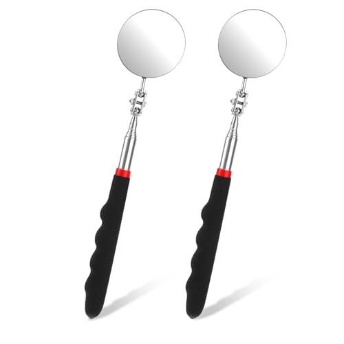 DIVINA VITAE 2 Stück Inspektionsspiegel Auto Mit Teleskop Griff Ausziehbar Inspection Mirror Kreisförmig Einziehbar 360° Mechaniker Spiegel Teleskop Mit Verlängertem Griff Für Techniker Reparatur von DIVINA VITAE