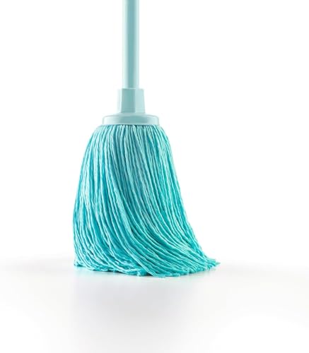 Blue Dolphin - Superabsorbierender Mikrofaser-Mopp mit universellem Schraubgewinde, extra großer Kopf 22 cm, nachhaltig, ideal für die Haushaltsreinigung und Böden (Verpackung in Englisch) von DIVINE GENIUS
