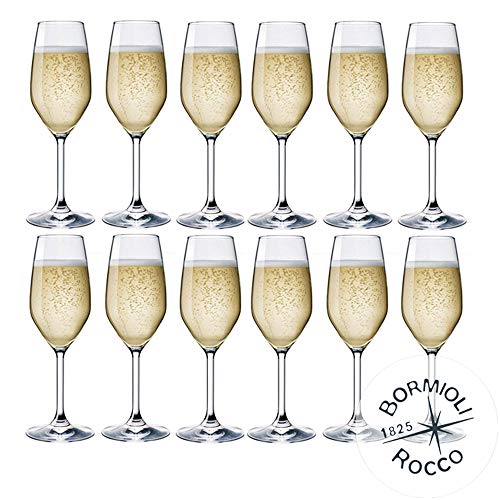 DIVINO Kollektion Bormioli Rocco - Set 12 Flute von Champagne & Prosecco - mod. DIVINO FLÖTE 24 - Kapazität: cl. 24 Eleganz am Tisch von DIVINO Kollektion