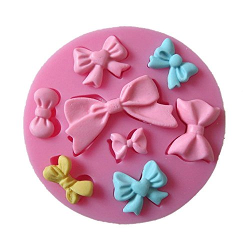 DIVISTAR Silikonform mit 8 Mulden, Mini-Schleifen, für Fondant, Zucker, Bastelarbeiten, Kuchendekoration von DIVISTAR