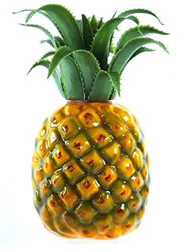 DIVISTAR Künstliche Ananas, mittelgroß, 17,8 cm, Kunststoff, dekorative Früchte, gelbe Ananas von DIVISTAR