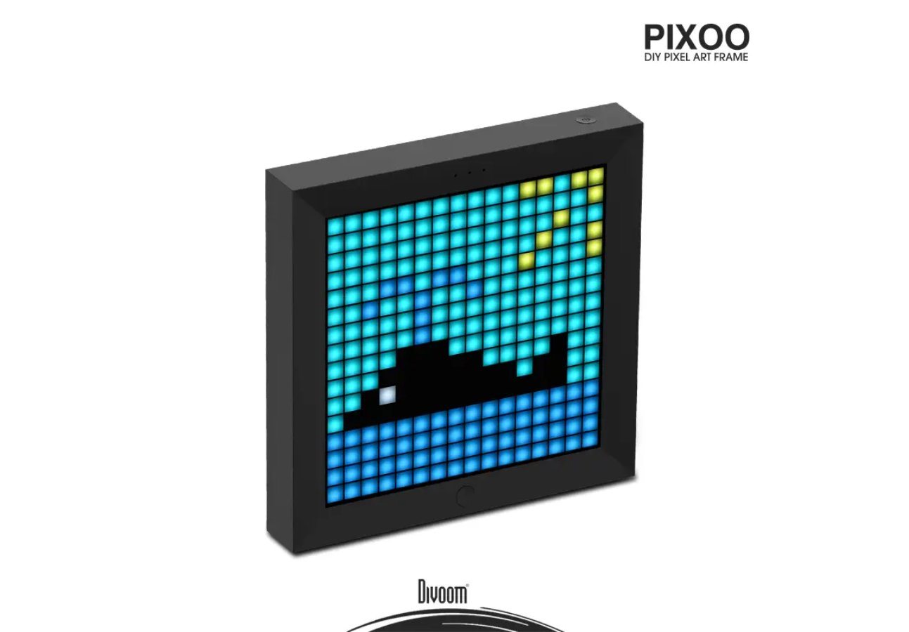 DIVOOM LED-Bilderrahmen Divoom Pixoo 16 LED Pixel Art Decoration WiFi dekorativer Bilderrahmen, Pixel Rahmen, Pixel-Art, Gaming Zimmer Dekoration von DIVOOM