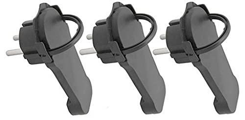 3 Stück (!!) schwarze Winkelstecker extraflach/für Leitungen 3x 1,0 mm² oder 1,5 mm² / IP20 Innenbereich/Schuko-Stecker/Flachstecker ideal hinter Möbel. WeBaSo Spar-Pack WSP3x60-FlStsw von DIW-Funk