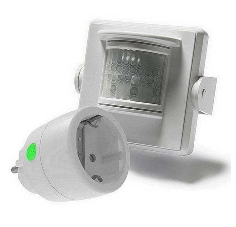 DIW-Funk Bewegungsmelder PD-840 Intertechno PIR-6000 FUNK Bewegungsmelder+Funk-Stecker DSR-2300, (2-St), Funk-Bewegungsmelder, Wettergeschützt IP64 von DIW-Funk