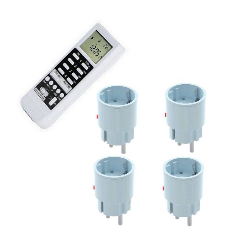 DIW-Funk Licht-Funksteuerung Funk-Set mit Fernbedienung DTZ-505 + Auswahl Stecker DIR-2300, 4-tlg. von DIW-Funk