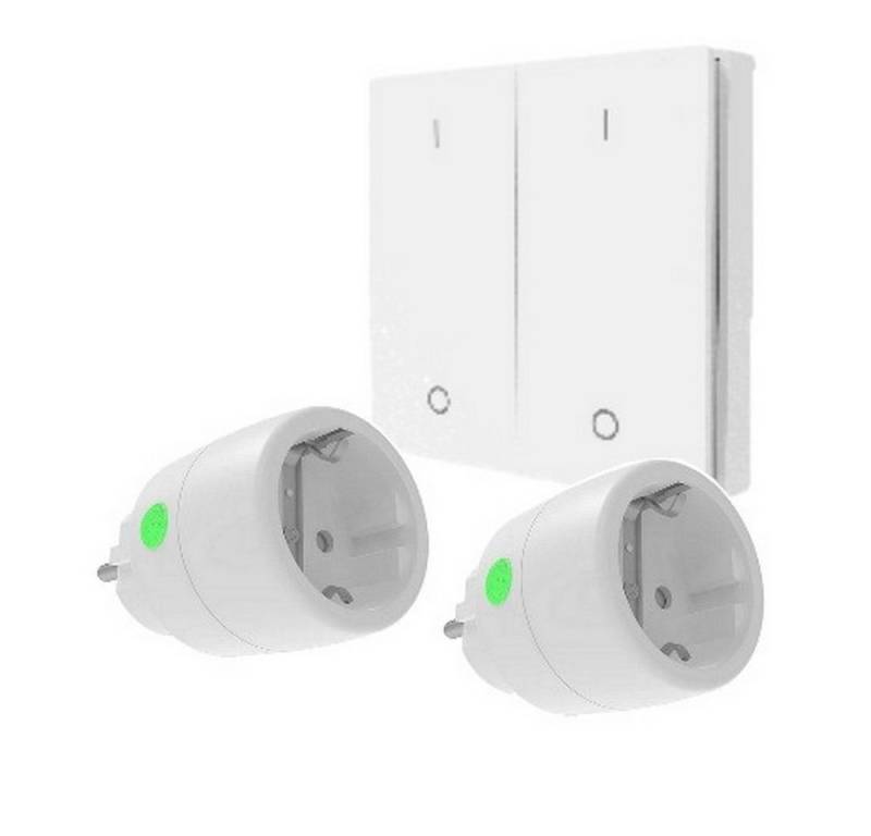 DIW-Funk Licht-Funksteuerung Funk-Sparset PD-510-2xFunk-Stecker DSR-2300+Doppelwandsender DWS-22, für Lampen, Fernseher, Kaffeemaschine, Lüfter, uvm., 2 Schaltkontakte, Sparset, Sparset, Steuerung einfach per Funk von DIW-Funk