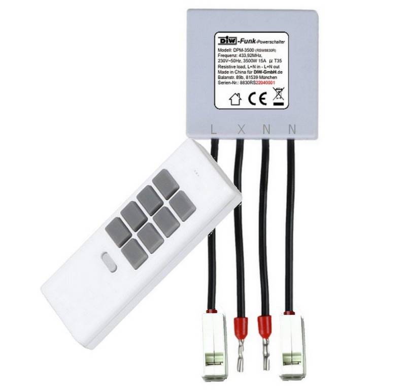 DIW-Funk Licht-Funksteuerung PS-552 DIW-Funk Sparset 230V-Power-Modul DPM-3500, 1 Schaltkontakte, 1-tlg. von DIW-Funk