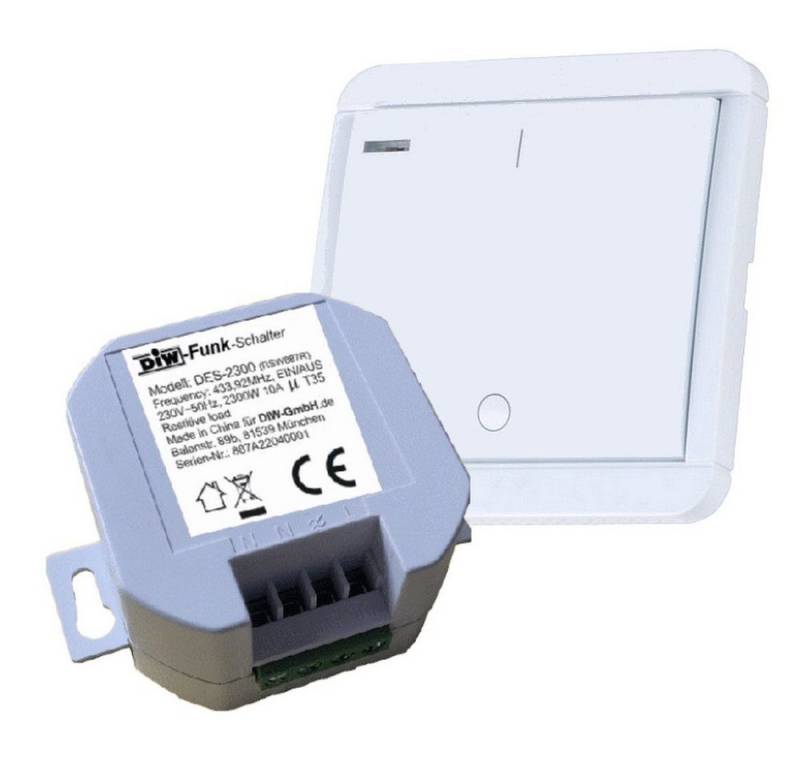 DIW-Funk Licht-Funksteuerung PT-541 DIW-Funk Timer SPARSET Einbauschalter 230V + Timer- Wandsender, 1 Schaltkontakte, Sparset, 1-tlg. von DIW-Funk