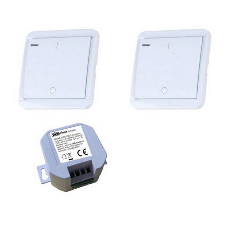 DIW-Funk Licht-Funksteuerung PW-551 EINBAUVERSION DES-2300+2x Timer-Funkwandsender DWS-10T, Funk, Timer von DIW-Funk