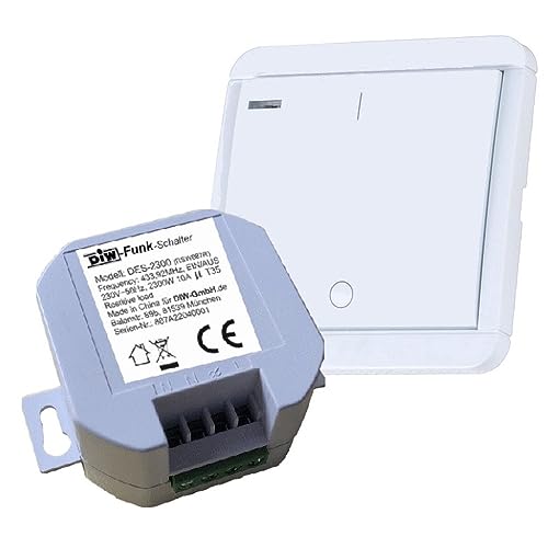 DIW-Funk Timer-SPARSET PT-541 Funk Wandsender mit Abschaltautomatik 5 Zeiten programmierbar + EINBAU-Funkschalter DES-2300 230V/2300W von DIW-Funk