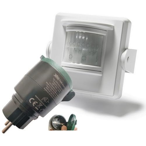 PD-843 Intertechno PIR-6000 Funk Bewegungsmelder + Outdoor-Funkstecker DOR-2300 von DIW-Funk