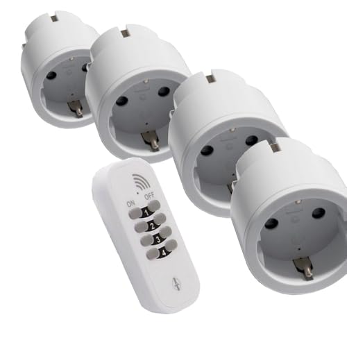 PI-720 Intertechno Funk-Sparset 4x Funkstecker IT-3 + wetterfester Handsender von DIW-Funk