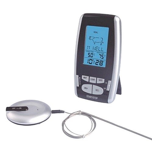 Exclusives Funk-Bratenthermometer ET934 mit Timer, Funkübertragung, viele Kerntemperaturen gespeichert Symbolanzeige, 3-teilig von DIW