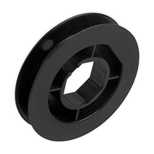 DIWARO® Mini - Gurtscheibe | Durchmesser Ø 110 mm | 40 mm Schlüsselweite | Gurtbreite von 10-15 mm |für achtkant Stahlwelle | Farbe schwarz | Material Kunststoff | Rolladenpanzer, Jalousie, Rollo von DIWARO.