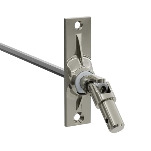 DIWARO.® | Rolladen Gelenklager G002, 45 Grad Umlenkung, Grundplatte 22 x 85 mm mit 2 Befestigungslöcher, Kurbelzapfen Anschluss 11,9 mm, Antrieb zum Rolladengetriebe 6 mm Sechskant. von DIWARO.