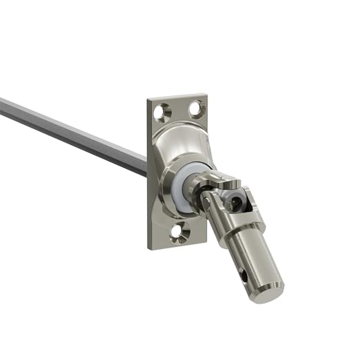 DIWARO.® | Rolladen Gelenklager G017, 45 Grad Umlenkung, Grundplatte 22 x 52 mm mit 3 Befestigungslöcher, Kurbelzapfen Anschluss 11,9 mm, Antrieb zum Rolladengetriebe 6 mm Sechskant von DIWARO.