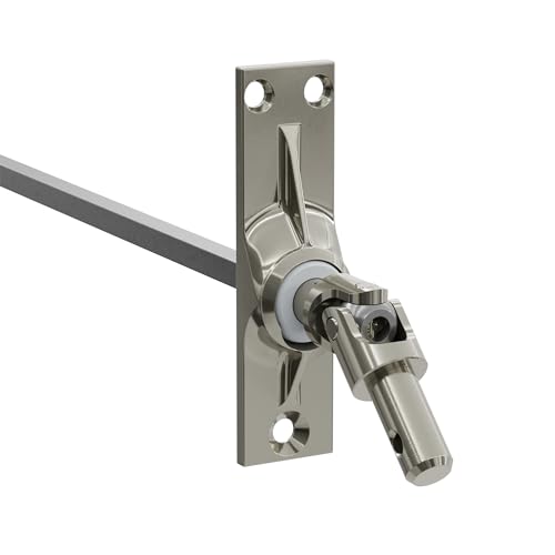 DIWARO.® | Rolladen Gelenklager G032, 45 Grad Umlenkung, Grundplatte 22 x 85 mm mit 3 Befestigungslöcher, Kurbelzapfen Anschluss 11,9 mm, Antrieb zum Rolladengetriebe 8 mm Vierkant von DIWARO.