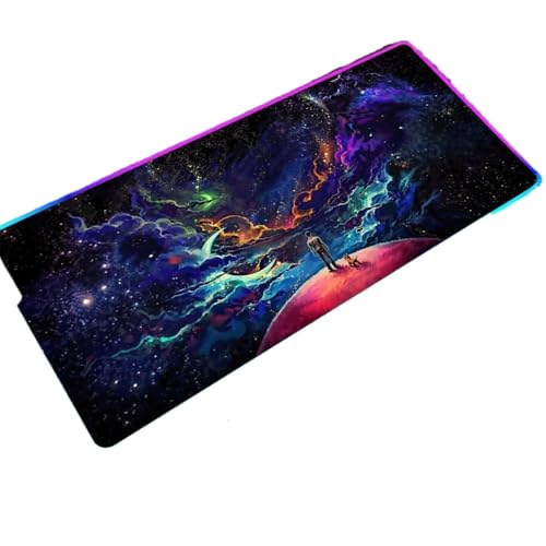 DIWUCXCA RGB Mousepad Universe Design beleuchtet große XXL Mausmatten Backbeleuchtung Schreibtischmatte Alle -Mäuse(SPA001 (23)) von DIWUCXCA