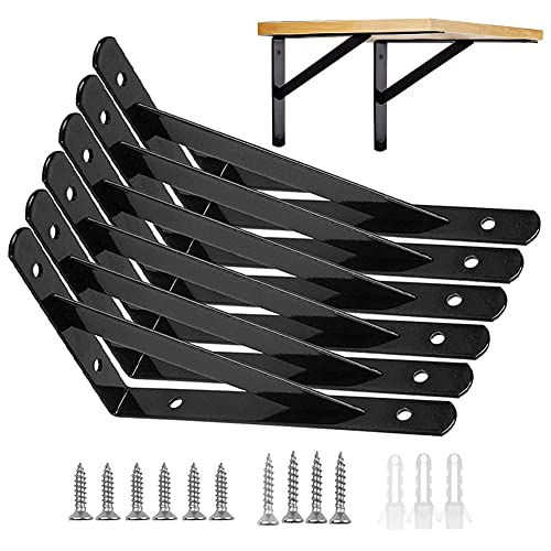 6 Stück Regalträger Abnehmbare Dreieckig Winkelträger, 90 Grad Rechtwinklig Wandmontage Regalhalterungen, 15 × 9.5 cm Regalträger Winkel Halterung Metall Schwerlastträger von DIWUJI