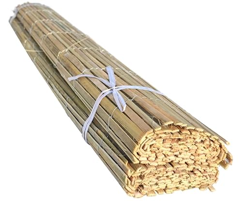 DIXIE STORE - Sichtschutz Bambusmatte, Bambus-Streifenmatte, Balkonverkleidung - Praktisch Natürlich, Robust Windschutz - Sichtschutz für Balkon, Garten aus Bambuslatten 1,8 x 5 m von DIXIE STORE