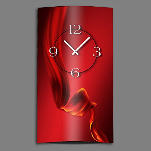 dixtime Abstrakt Seide rot hochkant Designer Wanduhr modernes Wanduhren Design leise kein Ticken 3DS-0079 dixtime Abstrakt Seide rot hochkant Designer Wanduhr modernes Wanduhren Design leise kein Ticken 3DS-0079 von dixtime