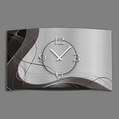 dixtime Abstrakt grau Designer Wanduhr modernes Wanduhren Design leise kein Ticken 3DS-0053 von dixtime