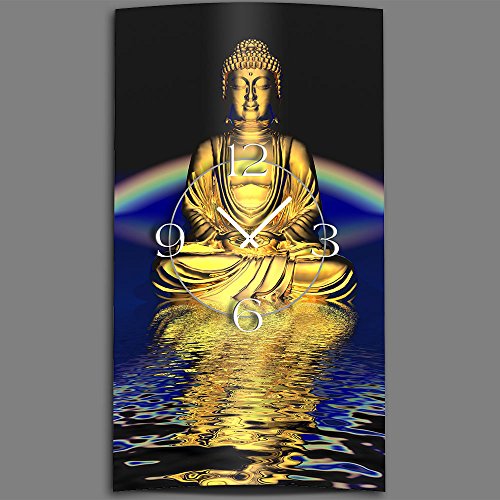 dixtime Motiv Buddha Zen Designer Wanduhr modernes Wanduhren Design leise kein Ticken 3D-0319 von dixtime