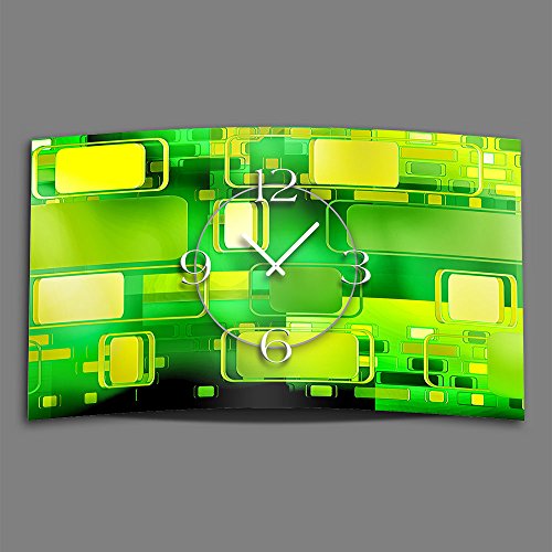 dixtime Retro grün Designer Wanduhr modernes Wanduhren Design leise kein Ticken 3DS-0247 von dixtime